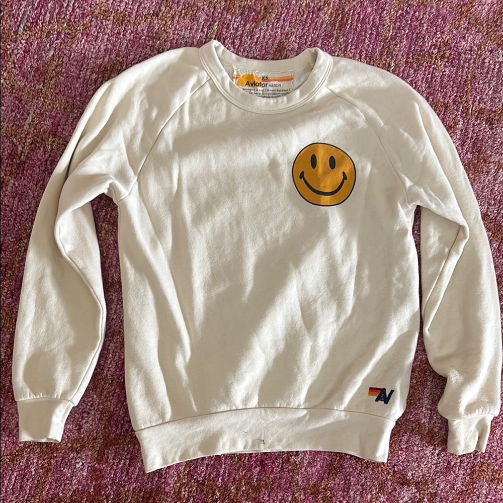 Cream Smiley Face Crewneck